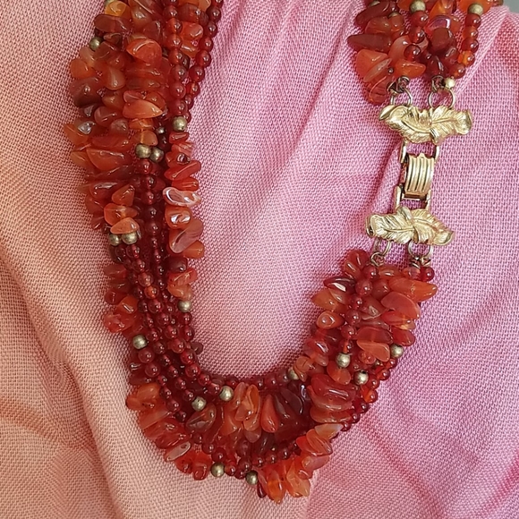 CARNELIAN TORSADE NECKLACE - Picture 2 of 5